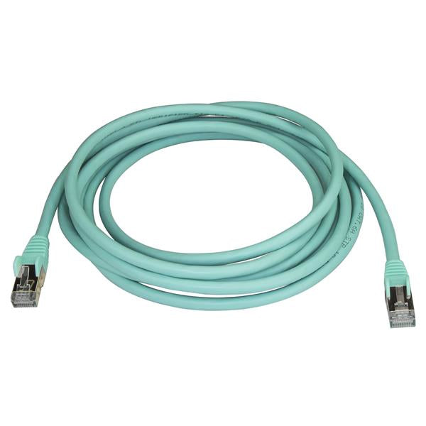 StarTech 3m CAT6a Ethernet Cable - 10 Gigabit Shielded Snagless RJ45 100W PoE Patch Cord - 10GbE STP Network Cable w/Strain Relief - Aqua Fluke Tested/Wiring is UL Certified/TIA